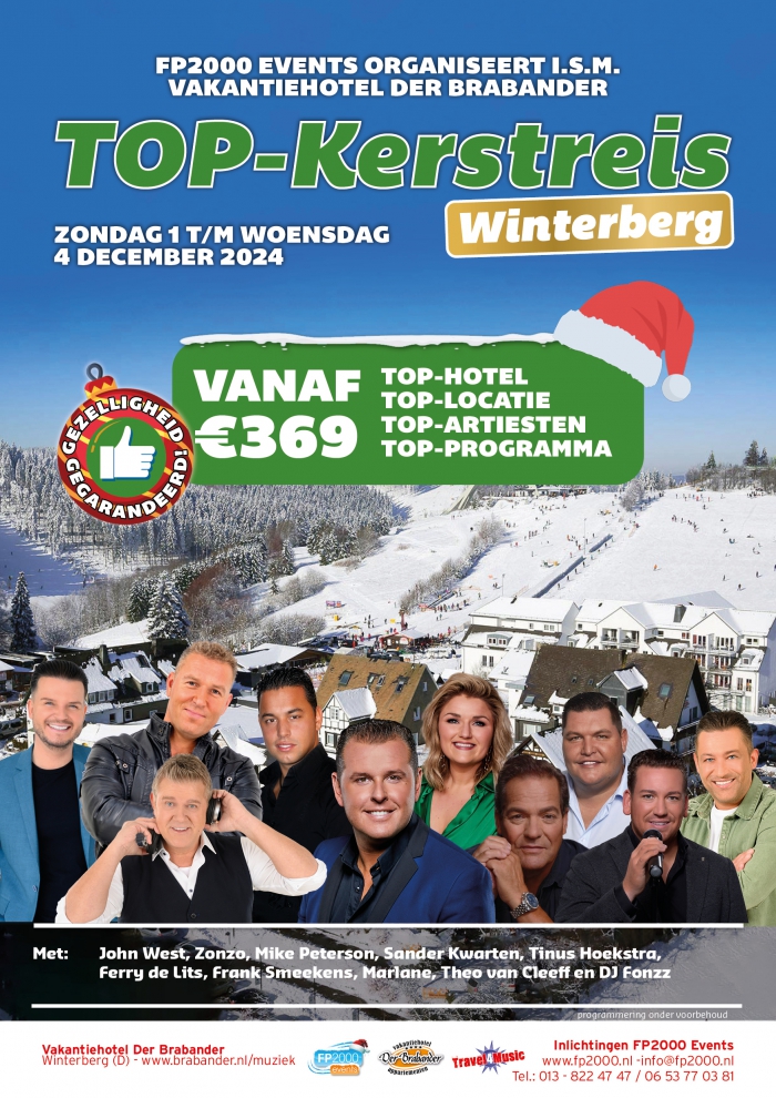 TOP-Kerstreis 1 t/m 4 december 2024